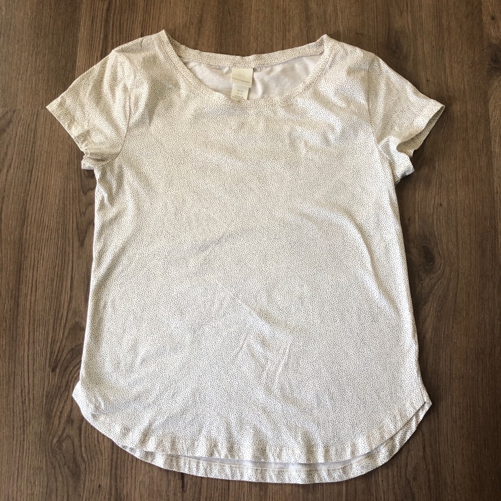 H&M Basics XS Women's White Top with Polka Dots Cotton